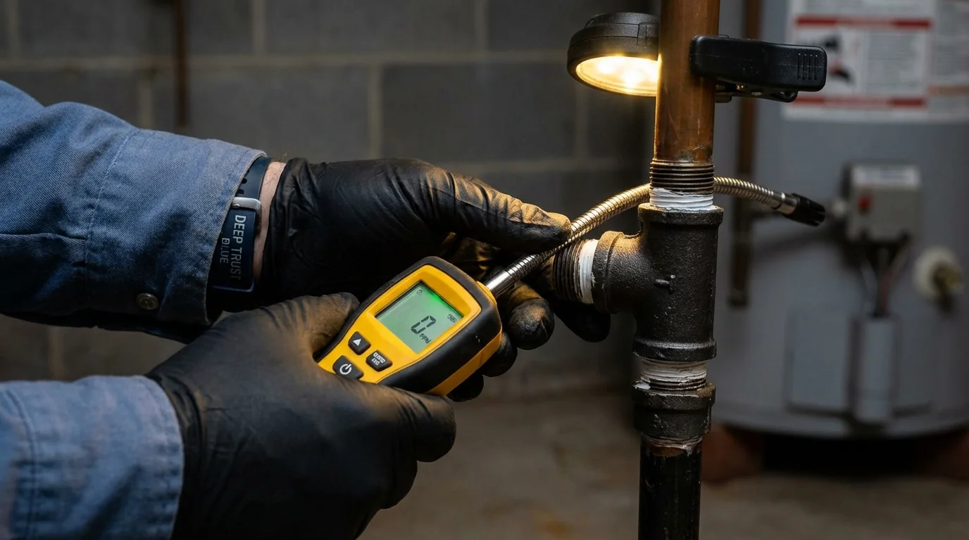 Gas leak detection with electronic sniffer by Johns Plumbing LLC in Sauk Rapids