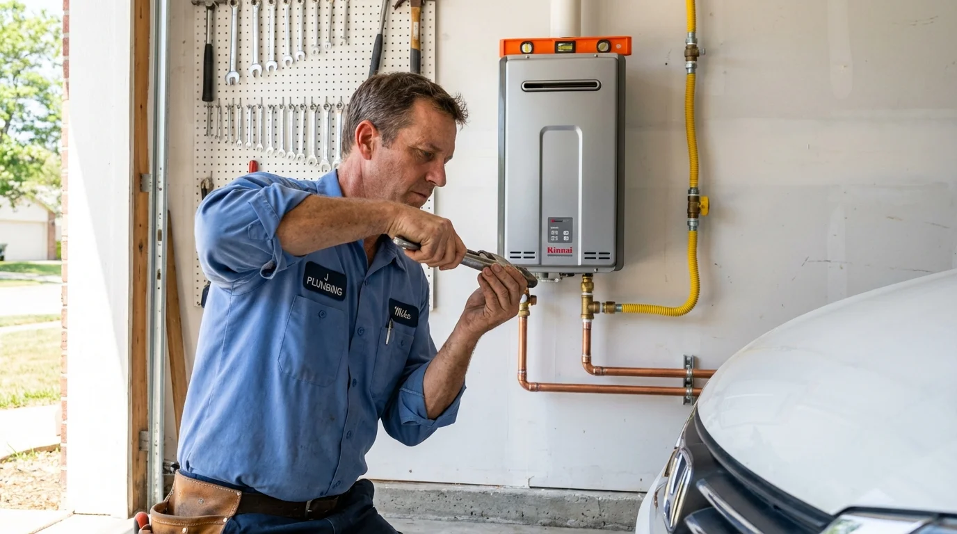 Tankless water heater installation by a Johns Plumbing LLC plumber in Sauk Rapids